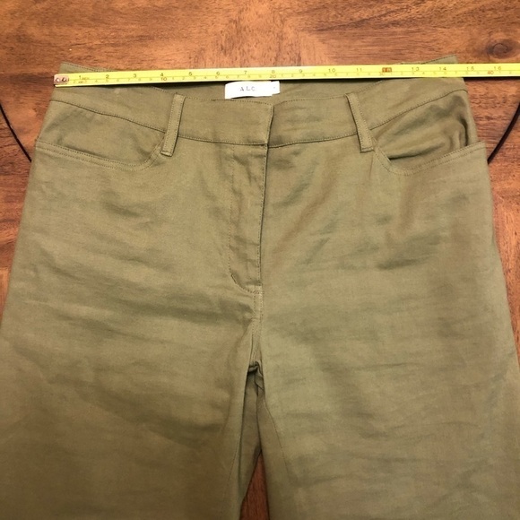 A.L.C. Linen teddy straight leg olive cropped pants size 4 - Picture 8 of 8